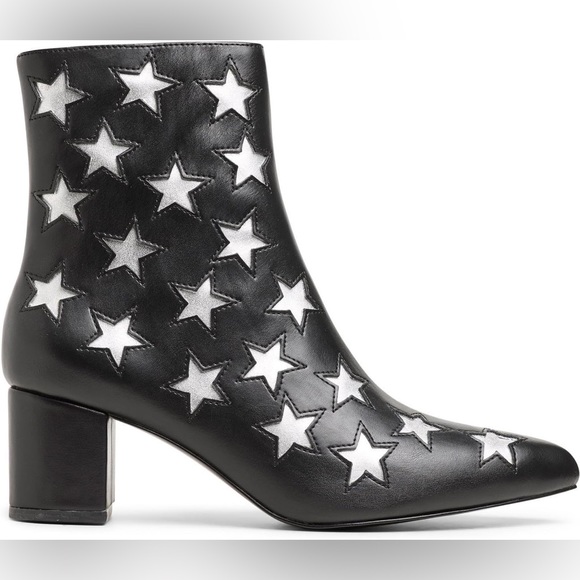 Modern Vice Shoes - Modern Vice Madison Black and Silver Star Print Ankle Booties